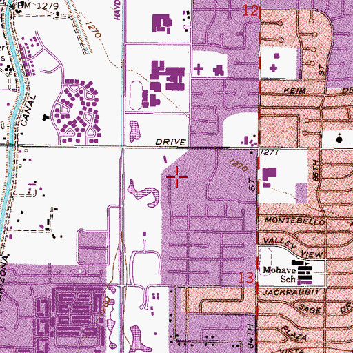 Topographic Map of Woodleaf, AZ