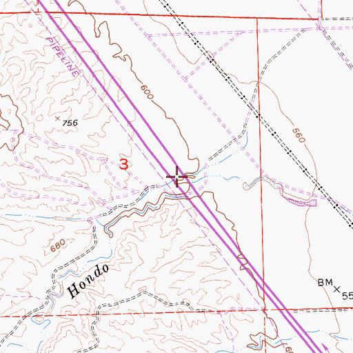 Topographic Map of Arroyo Hondo, CA