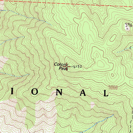 Topographic Map of Ash Peaks Ridge, CA