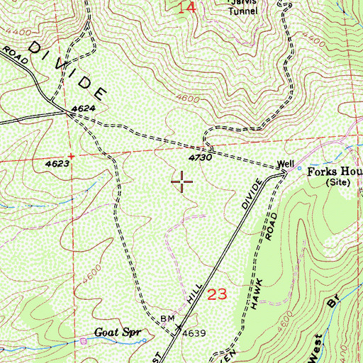 Topographic Map of Iowa Hill Divide, CA