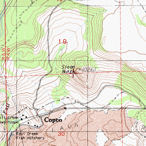 Topographic Map of Sloan Butte, CA
