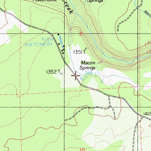Topographic Map of Macon Springs, CA