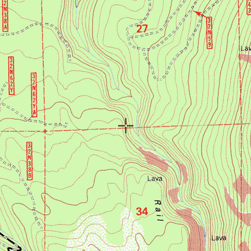 Topographic Map of Rail Canyon, CA