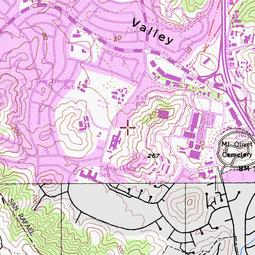 Topographic Map of Terra Linda, CA