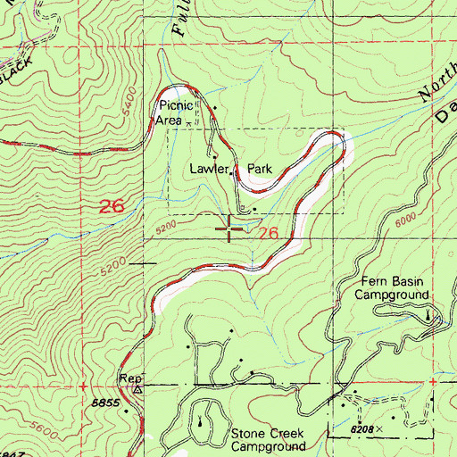 Topographic Map of Dark Canyon, CA