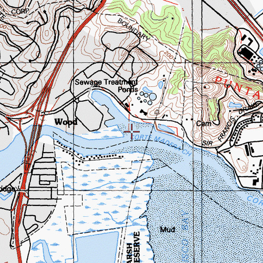 Topographic Map of Corte Madera Channel, CA
