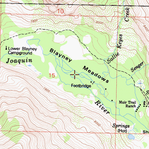 Topographic Map of Sallie Keyes Creek, CA
