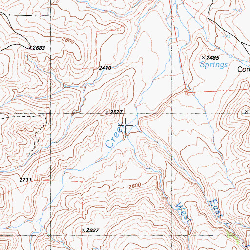 Topographic Map of East Twin Creek, CA