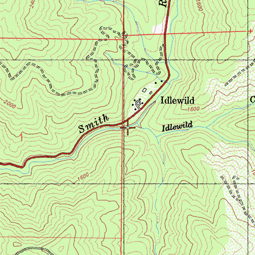 Topographic Map of Idlewild Creek, CA