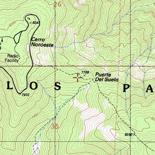 Topographic Map of Puerta del Suelo, CA