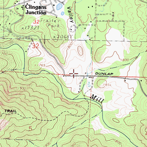 Topographic Map of Little White Deer Valley, CA