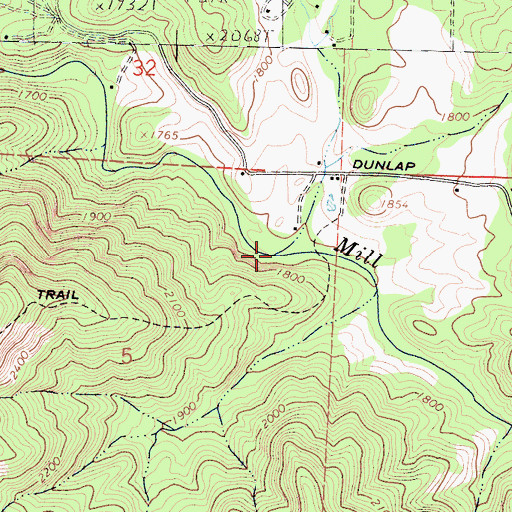 Topographic Map of Little White Deer Creek, CA