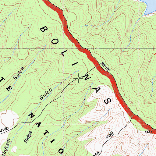 Topographic Map of Pecks Ridge, CA