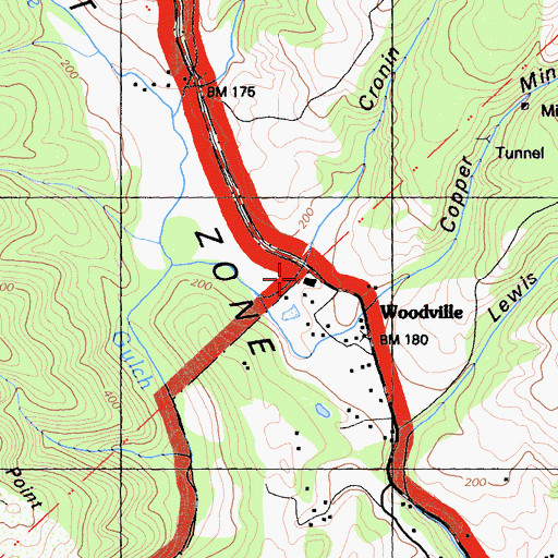 Topographic Map of Cronin Gulch, CA