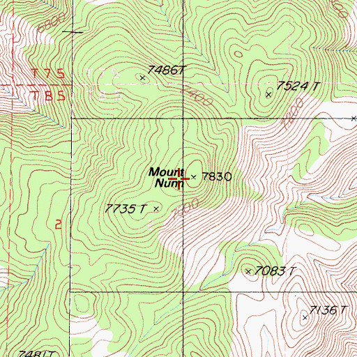Topographic Map of Mount Nunn, CA