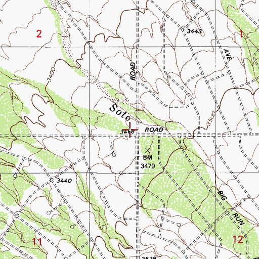 Topographic Map of Diamond Bell Ranch, AZ