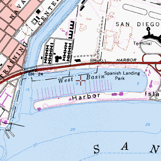 Topographic Map of West Basin, CA