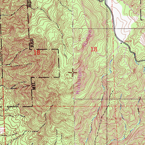 Topographic Map of Rudolph Ridge, CA