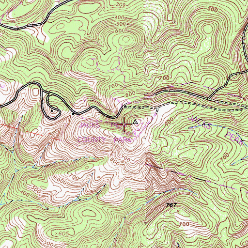 Topographic Map of Jacks Peak County Park, CA