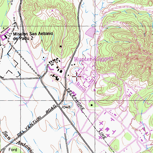 Topographic Map of Hunter-Liggett, CA