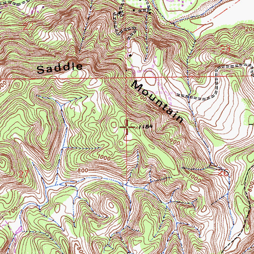 Topographic Map of Saddle Mountain, CA