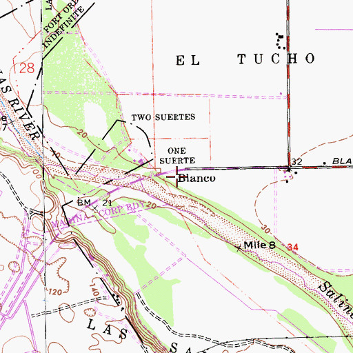 Topographic Map of Blanco, CA