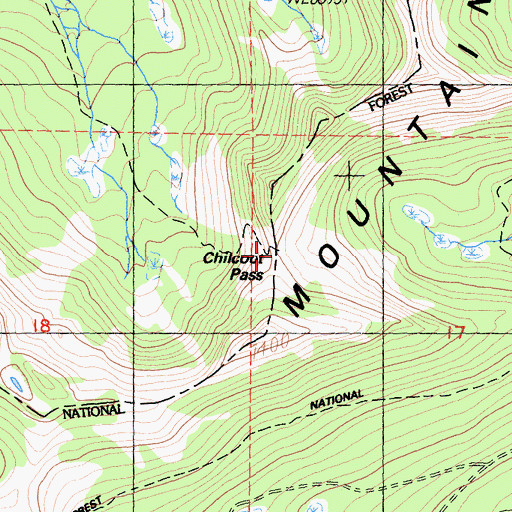 Topographic Map of Chilcoot Pass, CA