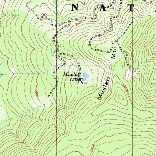Topographic Map of Muslatt Lake, CA