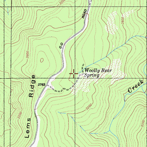 Topographic Map of Wooley Bear Spring, CA