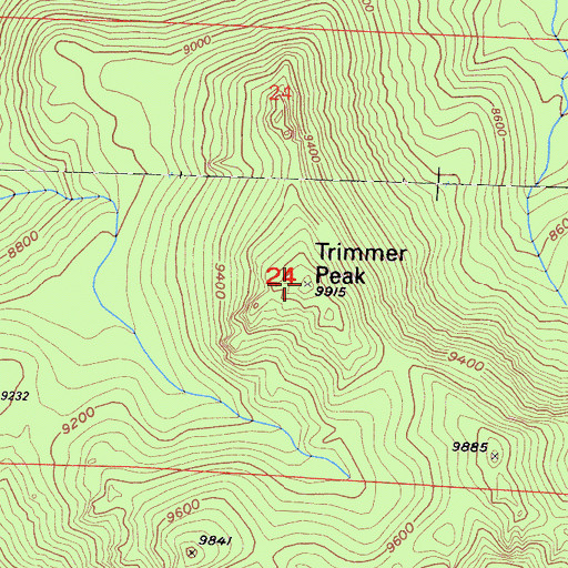 Topographic Map of Trimmer Peak, CA