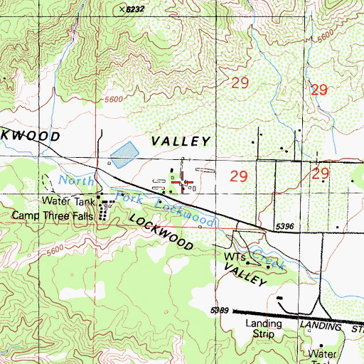 Topographic Map of Plush Ranch, CA