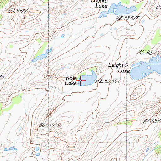 Topographic Map of Kole Lake, CA