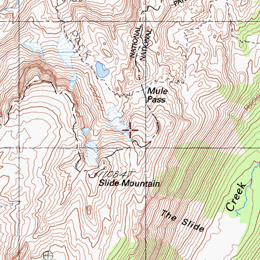 Topographic Map of Mule Pass, CA