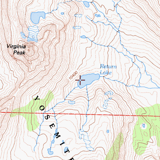 Topographic Map of Return Lake, CA