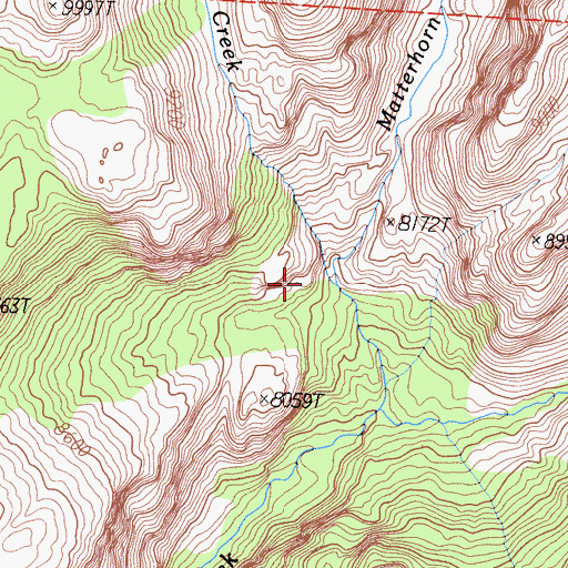 Topographic Map of Matterhorn Creek, CA