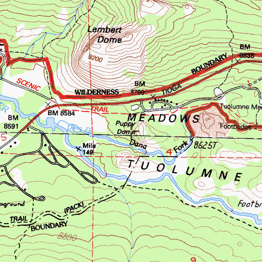 Topographic Map of Puppy Dome, CA