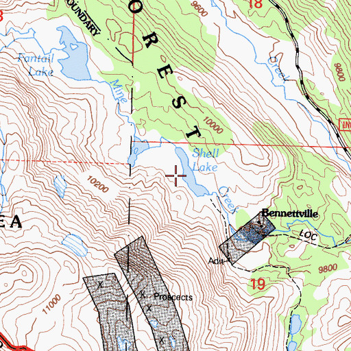 Topographic Map of Shell Lake, CA