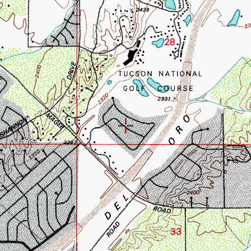 Topographic Map of Tucson National Estates, AZ