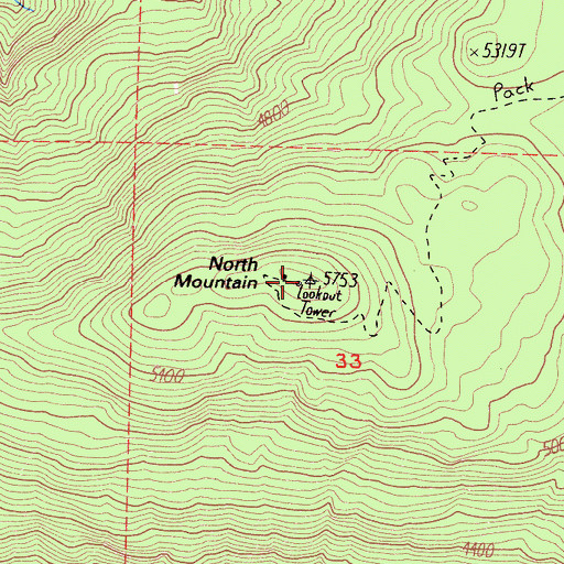 Topographic Map of North Mountain, CA