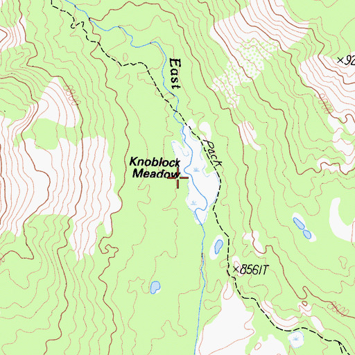 Topographic Map of Knoblock Meadow, CA