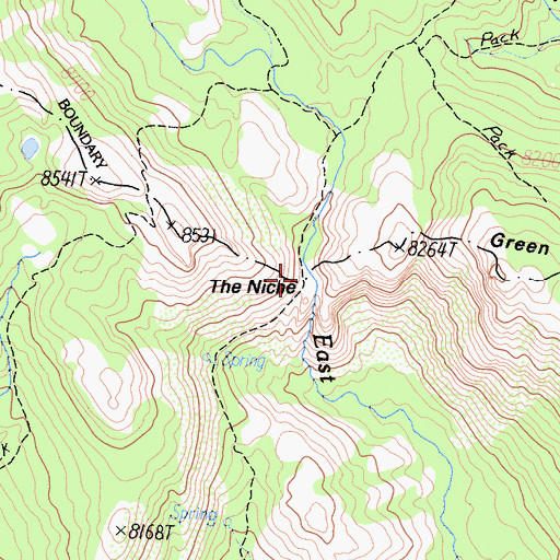Topographic Map of The Niche, CA