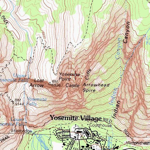Topographic Map of Arrowhead Spire, CA