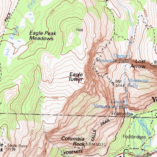 Topographic Map of Eagle Tower, CA