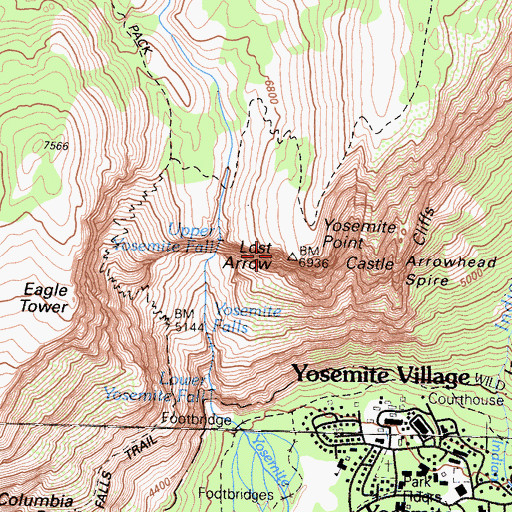 Topographic Map of Lost Arrow, CA