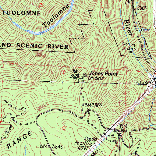 Topographic Map of Jones Point, CA