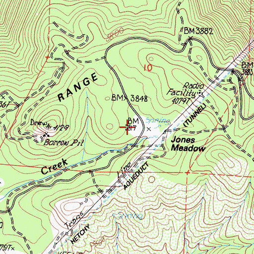 Topographic Map of Jones Meadow, CA