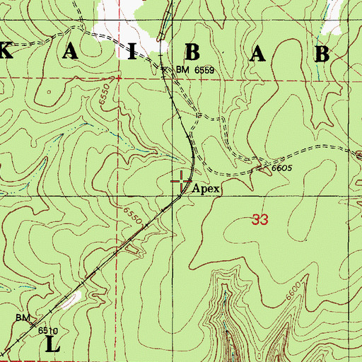 Topographic Map of Apex, AZ
