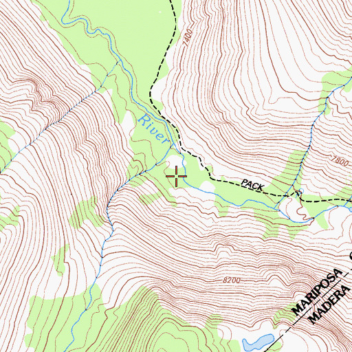 Topographic Map of Gray Peak Fork, CA