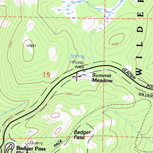 Topographic Map of Summit Meadow, CA