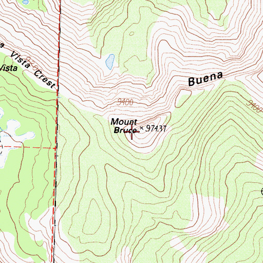 Topographic Map of Mount Bruce, CA